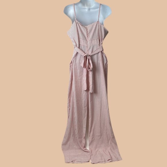 Pretty Little Thing - Red & White - Striped Bow Front Jumpsuit - NWT - Picture 2 of 7